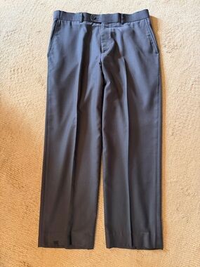 Linea Naturale Men's Classic brown flat-front Dress Pants